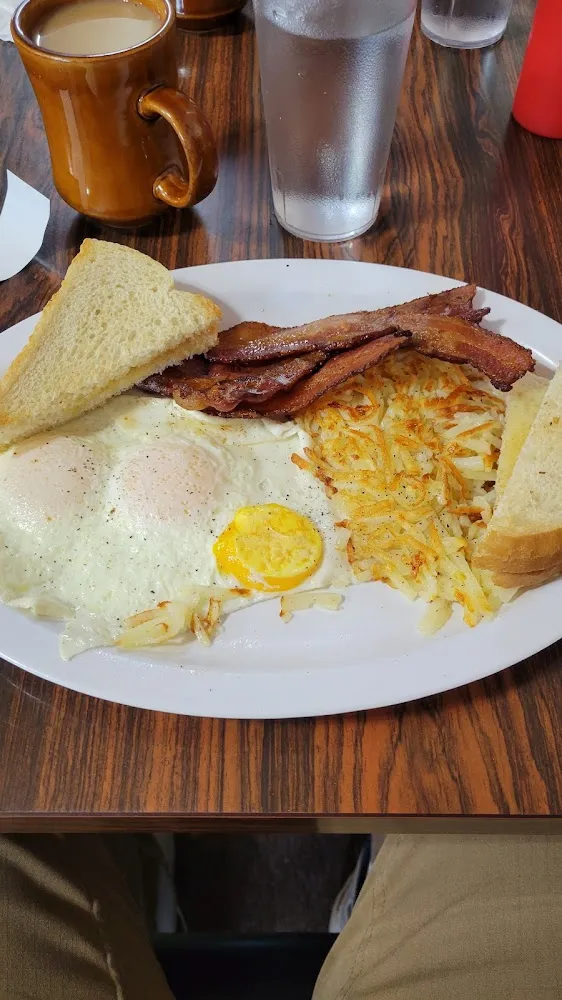 Eggs Hash Browns and Bacon